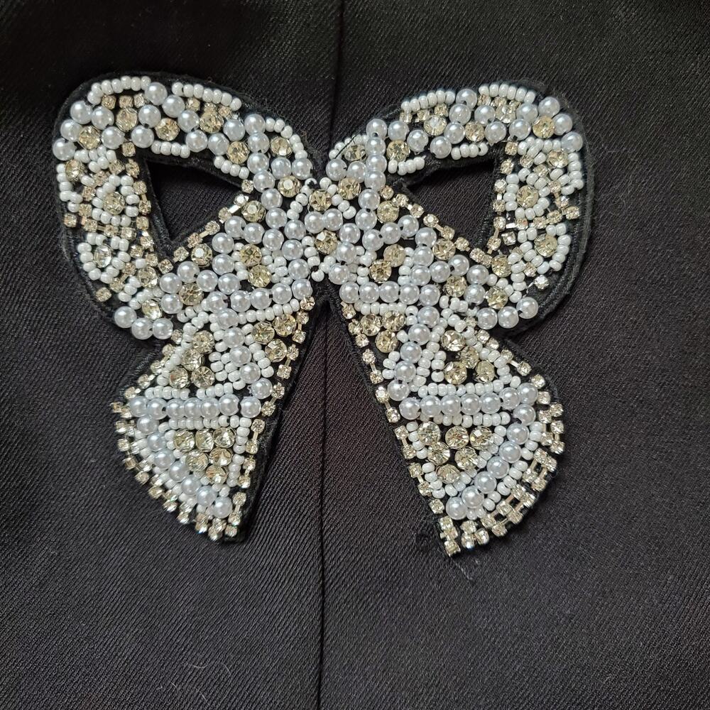 Tuckernuck Hyacinth House Beaded Bows Bernadette Mini Dress Black Size Small - Picture 9 of 12
